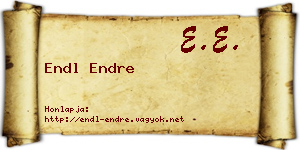 Endl Endre névjegykártya